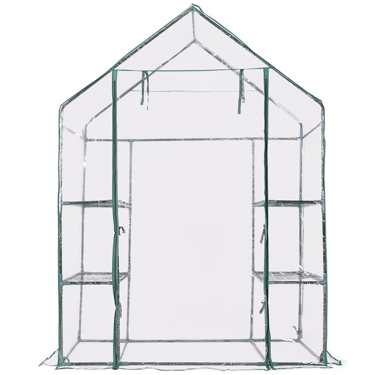 Mini Serre De Jardin Serre À Potager Tente Pour Plantes En PVC Cadre En Fer 3 Étages Transparent 143X73X195Cm