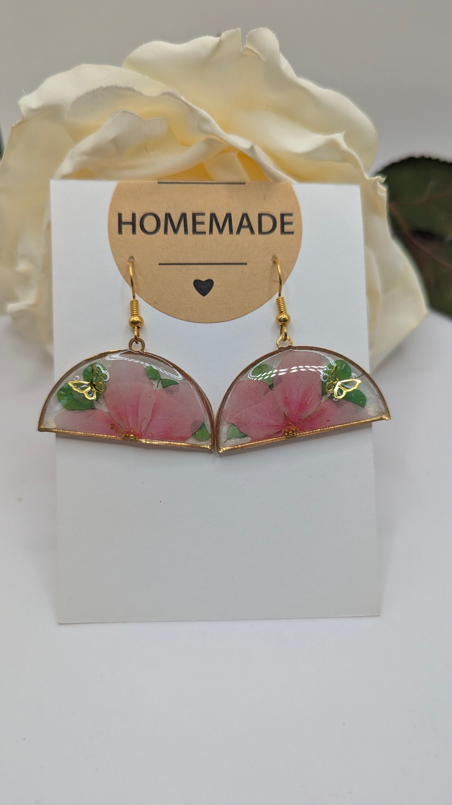 Jardin Secret, Boucles d'oreilles en résine artisanale