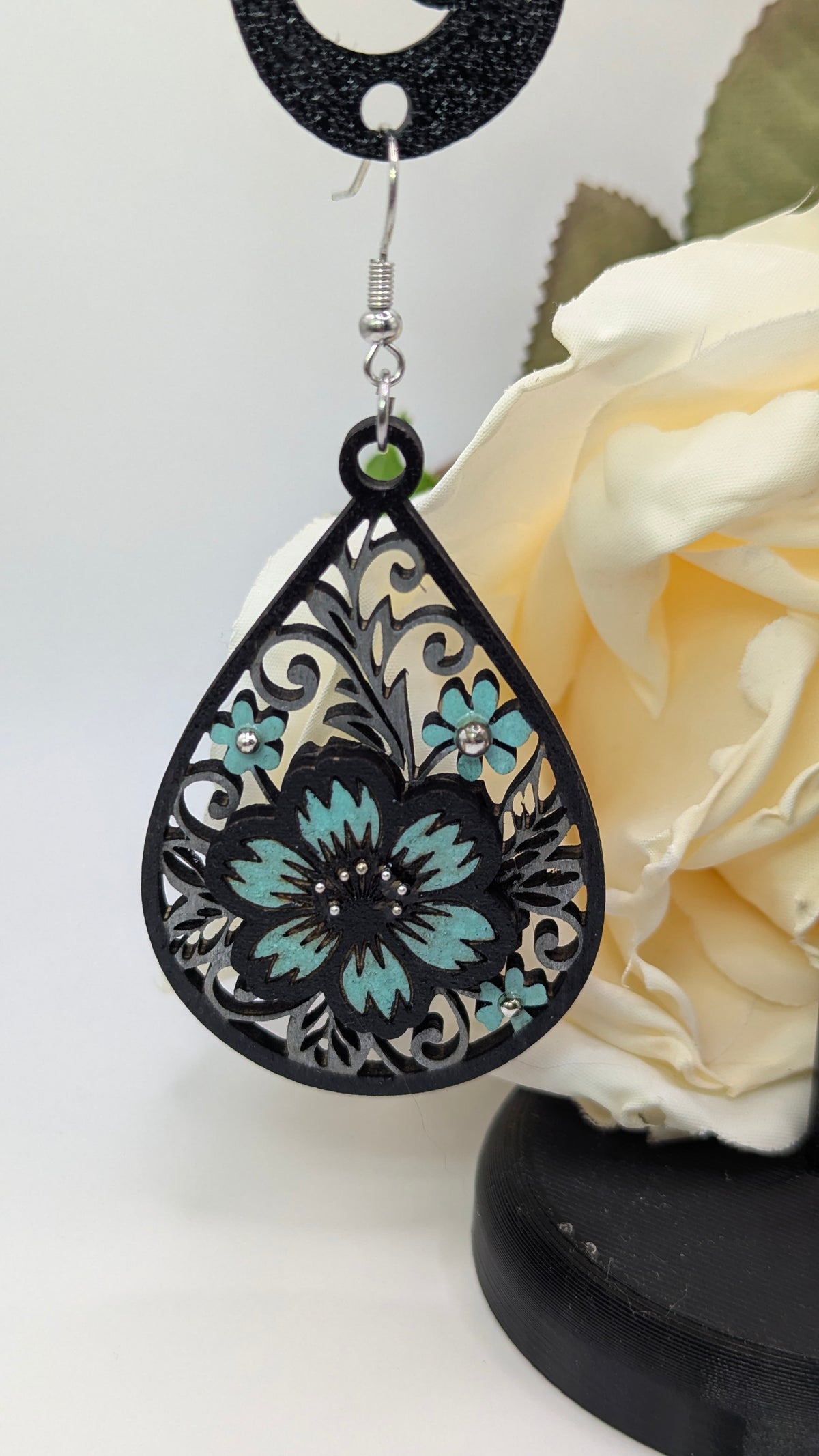 Boucles d’oreilles Floraison turquoise