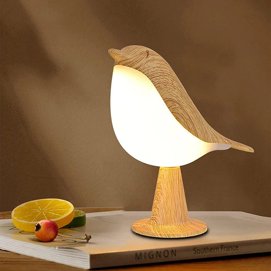 Bird Night Lights LED Touch Switch Rechargeable for Bedroom Interior Lighting 3 Colors Wooden Desk Lamp Bedside Lamps Decoration