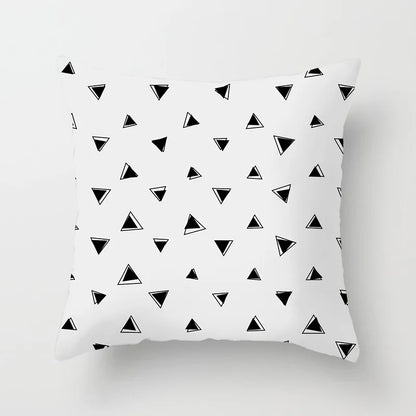 Black and White Geometric Decorative Pillowcases Polyester Throw Pillow Case Striped Geometric Pillowcase Kussensloop
