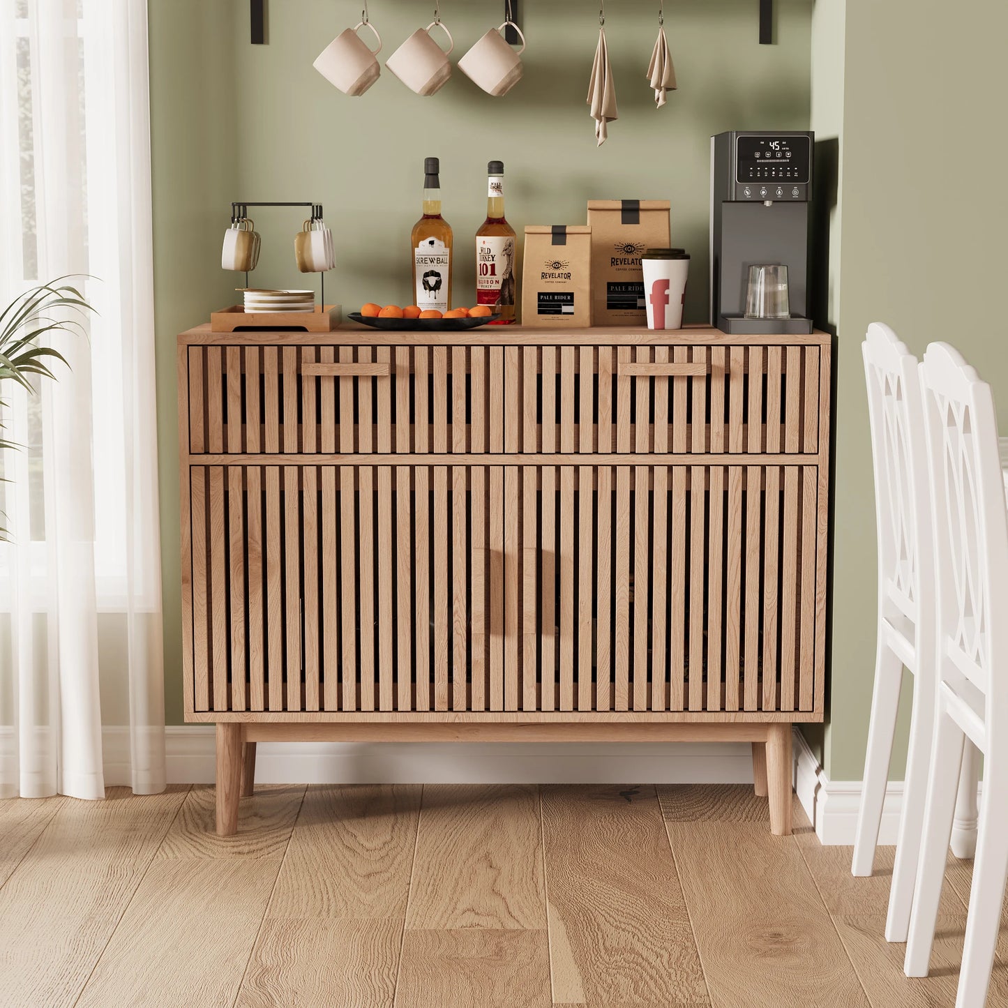 Meuble de rangment en bois avec 2 tiroirs et 2 portes