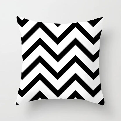 Black and White Geometric Decorative Pillowcases Polyester Throw Pillow Case Striped Geometric Pillowcase Kussensloop