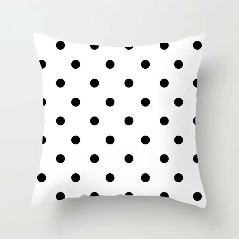 Black and White Geometric Decorative Pillowcases Polyester Throw Pillow Case Striped Geometric Pillowcase Kussensloop