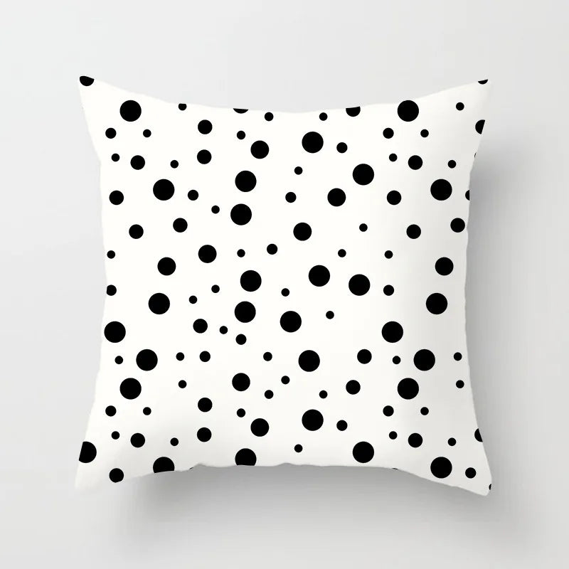 Black and White Geometric Decorative Pillowcases Polyester Throw Pillow Case Striped Geometric Pillowcase Kussensloop