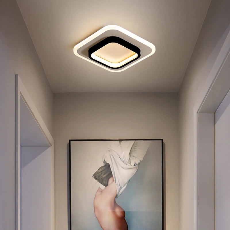 Modern Aisle LED Ceiling Lamp for Corridor Stairs Entrance Attic Square Indoor Lighting Minimalist Style Lights Kitchen Fixtures