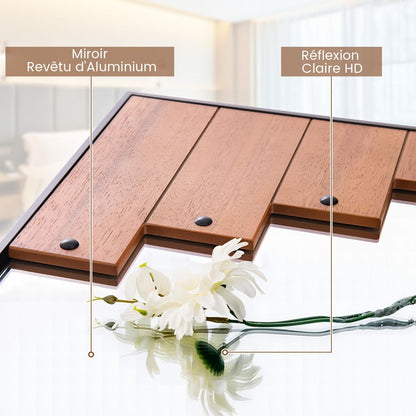 Miroir Mural Rectangulaire Décoratif Grand Miroir Mural 100 X 66 Cm Avec Cadre En Forme De Touches De Piano Crochet Bidirectionnel Pour Salon Noir