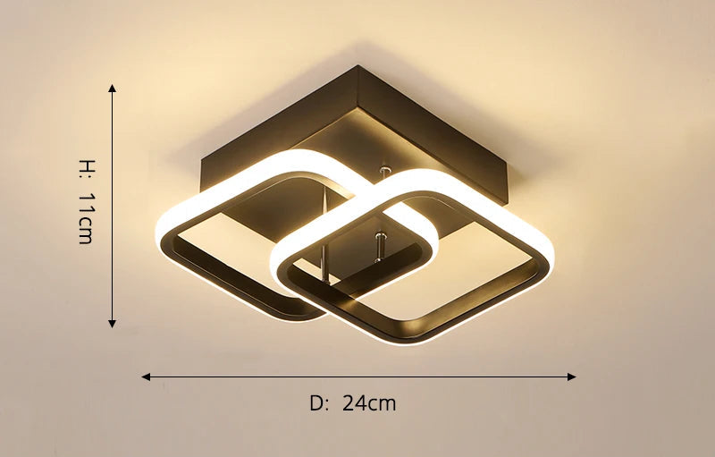 Modern Aisle LED Ceiling Lamp for Corridor Stairs Entrance Attic Square Indoor Lighting Minimalist Style Lights Kitchen Fixtures