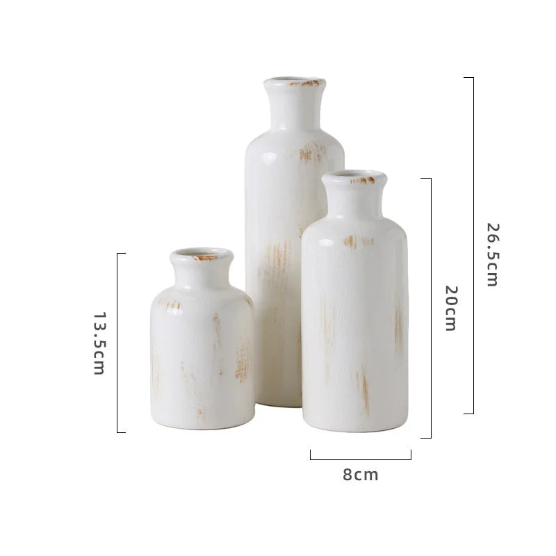 Ceramic Vase Set Nordic Style Decorative Flower Holder Modern Minimalist Home Living Room Tabletop Ornament Art Decoration