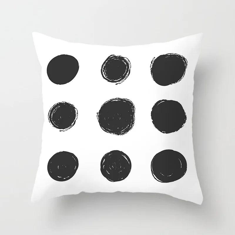 Black and White Geometric Decorative Pillowcases Polyester Throw Pillow Case Striped Geometric Pillowcase Kussensloop