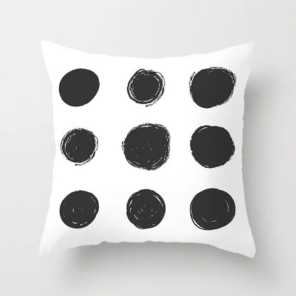 Black and White Geometric Decorative Pillowcases Polyester Throw Pillow Case Striped Geometric Pillowcase Kussensloop