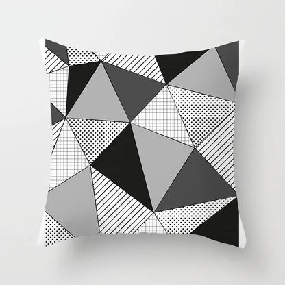 Black and White Geometric Decorative Pillowcases Polyester Throw Pillow Case Striped Geometric Pillowcase Kussensloop