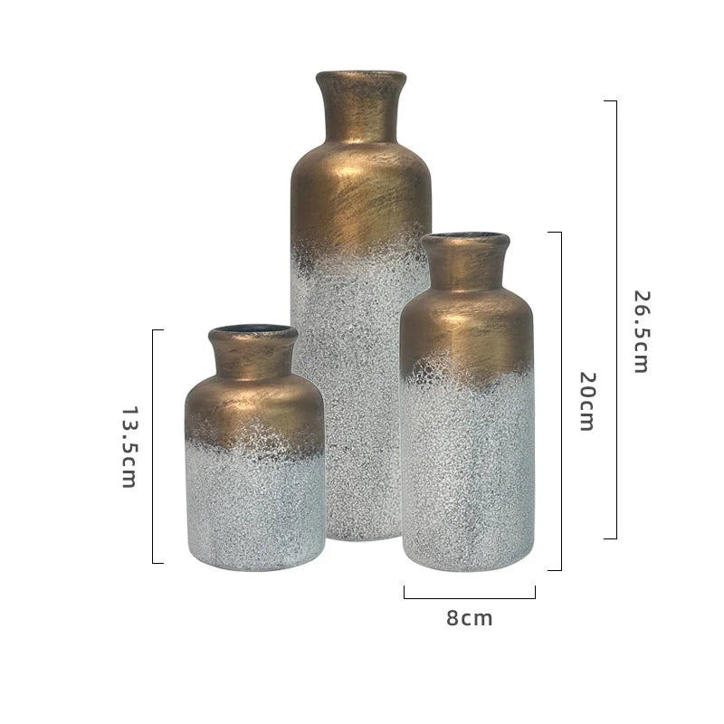 Ceramic Vase Set Nordic Style Decorative Flower Holder Modern Minimalist Home Living Room Tabletop Ornament Art Decoration