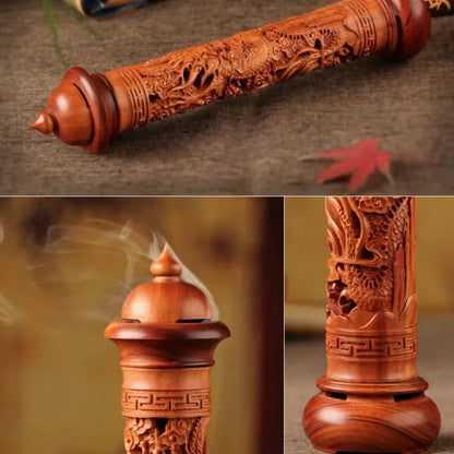Y Vertical Redwood Solid Wood Incense Burner Wooden for Incense Sticks 29Cm Living Room Stick Incense Base Home Decoration