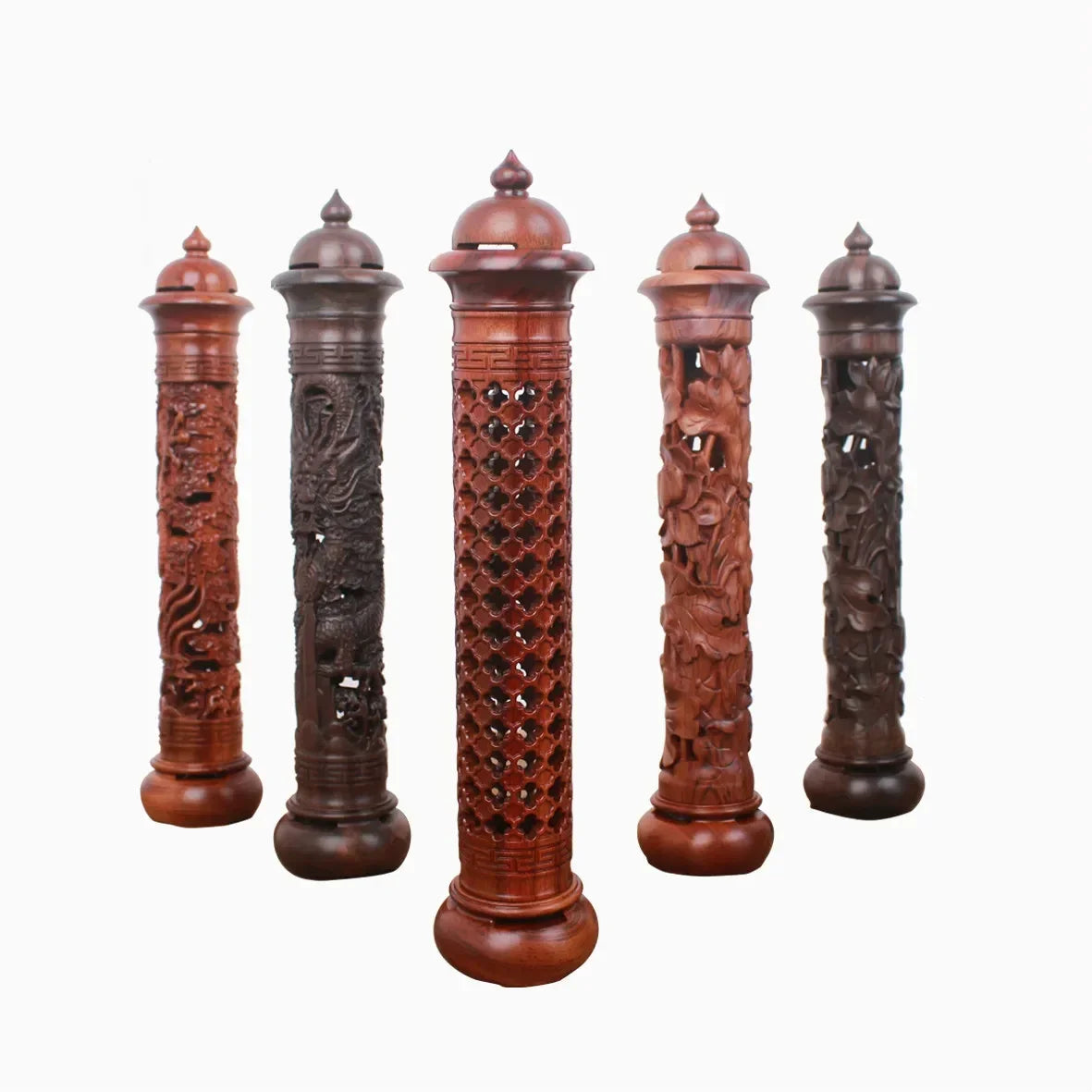 Y Vertical Redwood Solid Wood Incense Burner Wooden for Incense Sticks 29Cm Living Room Stick Incense Base Home Decoration