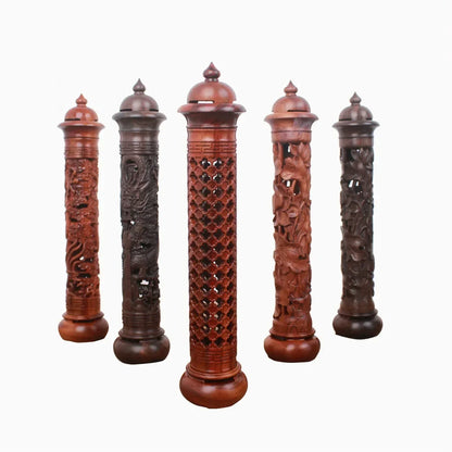 Y Vertical Redwood Solid Wood Incense Burner Wooden for Incense Sticks 29Cm Living Room Stick Incense Base Home Decoration