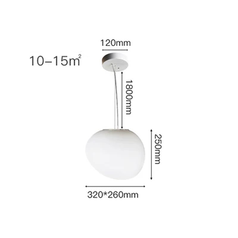 Cobblestone Hanging Lamps for Dining Room Stone Glass Modern Pendant Lamp Led Milky White Ball Restaurant Cord Pendant Light