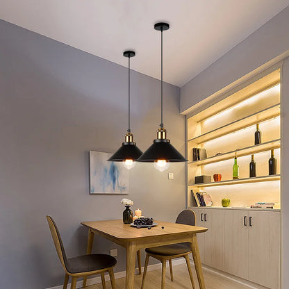 Industrial Retro Iron Pendant Lamp E27 Interior Hanging Light Bedroom Kitchen Restaurant Bar Balcony Black Small Pendant Lamps