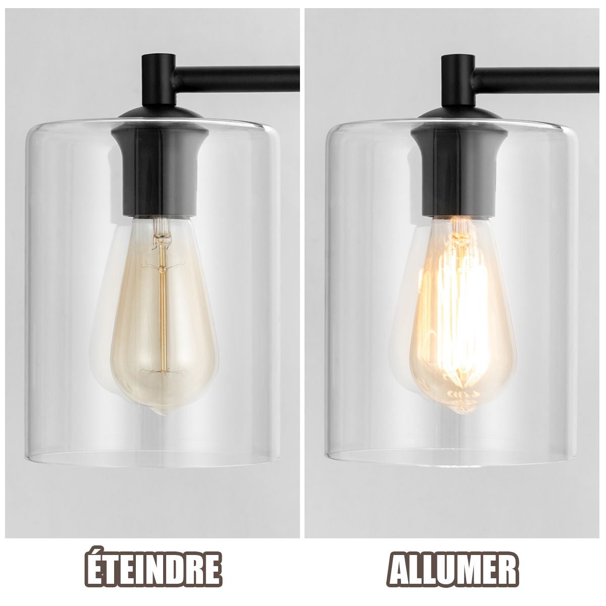 Lampadaire Sur Pied Lampadaire Style Industriel Avec Abat-Jour En Verre Suspendu Avec Interrupteur Au Pied Noir