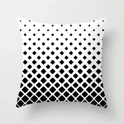 Black and White Geometric Decorative Pillowcases Polyester Throw Pillow Case Striped Geometric Pillowcase Kussensloop