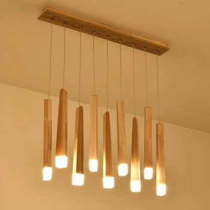 Matchstick Wood Pendant Lights for Bar Kitchen Shop Restaurant Lounge Nordic Light Natural Wooden Japanese Hanging Lamp Fixtures
