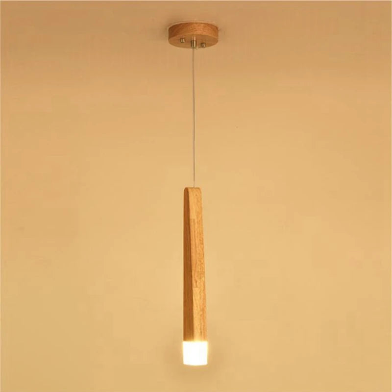 Matchstick Wood Pendant Lights for Bar Kitchen Shop Restaurant Lounge Nordic Light Natural Wooden Japanese Hanging Lamp Fixtures