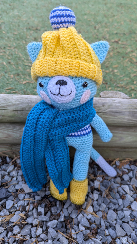 🦊 Renard en Crochet – 30 cm – Vêtements Amovibles