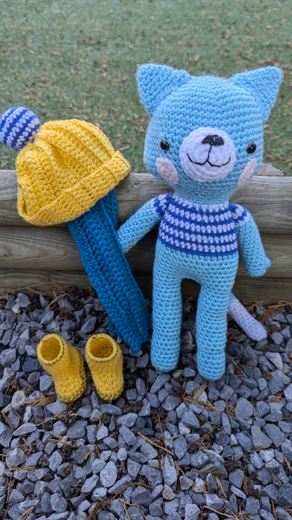 🦊 Renard en Crochet – 30 cm – Vêtements Amovibles