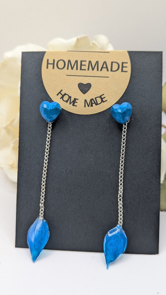 Boucles d’Oreilles Blue Heart Drop