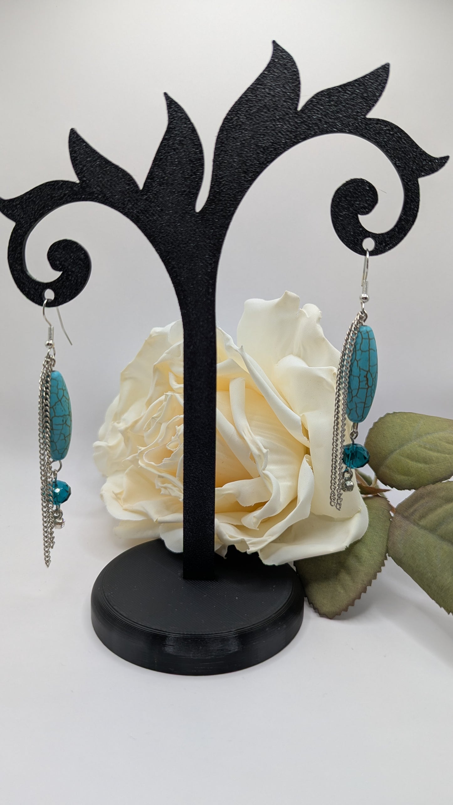 Boucles d’Oreilles Upcycling «Cascade Turquoise