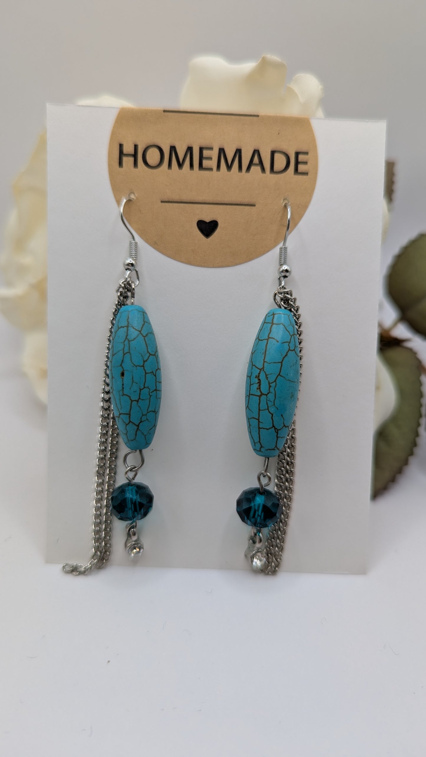 Boucles d’Oreilles Upcycling «Cascade Turquoise
