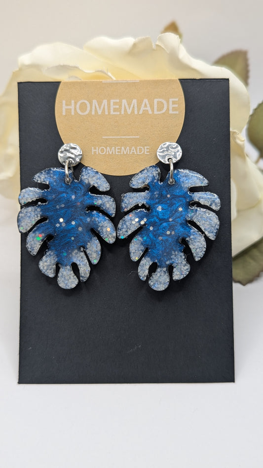 🌿 Boucles d’Oreilles  Monstera Boréale