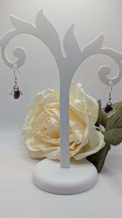Parure Éclat d’Améthyste – Fleurs séchées & perles, sautoir élégant