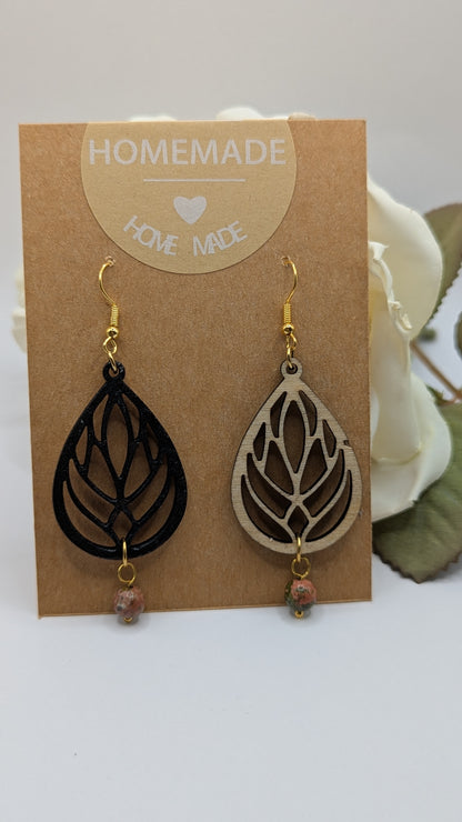 Canopée Nocturne : Boucles d’oreilles réversibles en bois