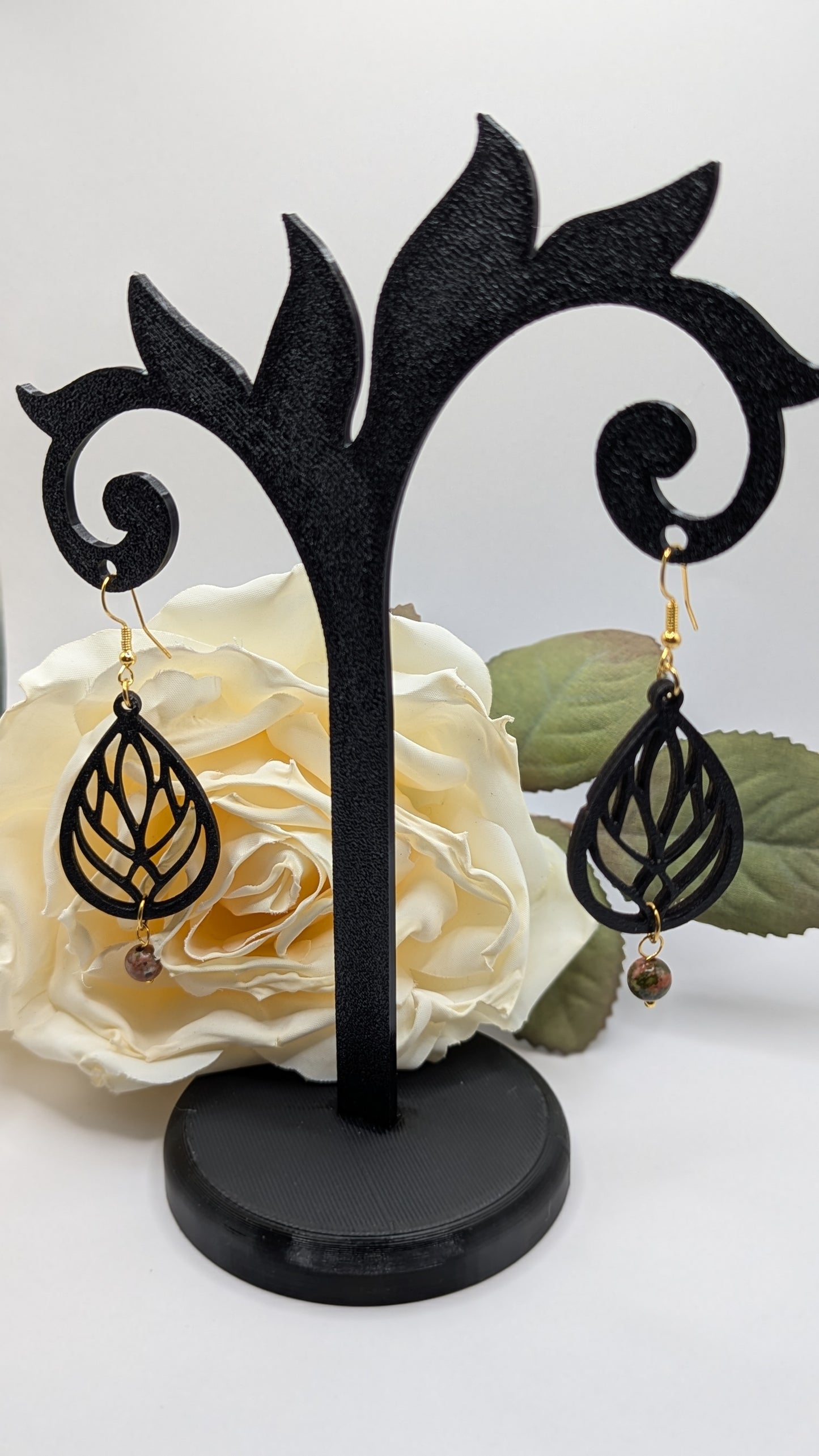 Canopée Nocturne : Boucles d’oreilles réversibles en bois