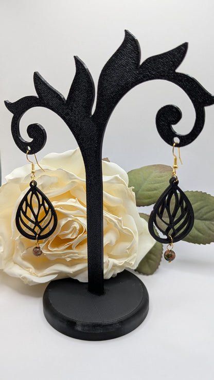 Canopée Nocturne : Boucles d’oreilles réversibles en bois