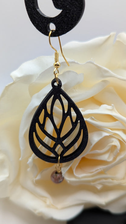 Canopée Nocturne : Boucles d’oreilles réversibles en bois