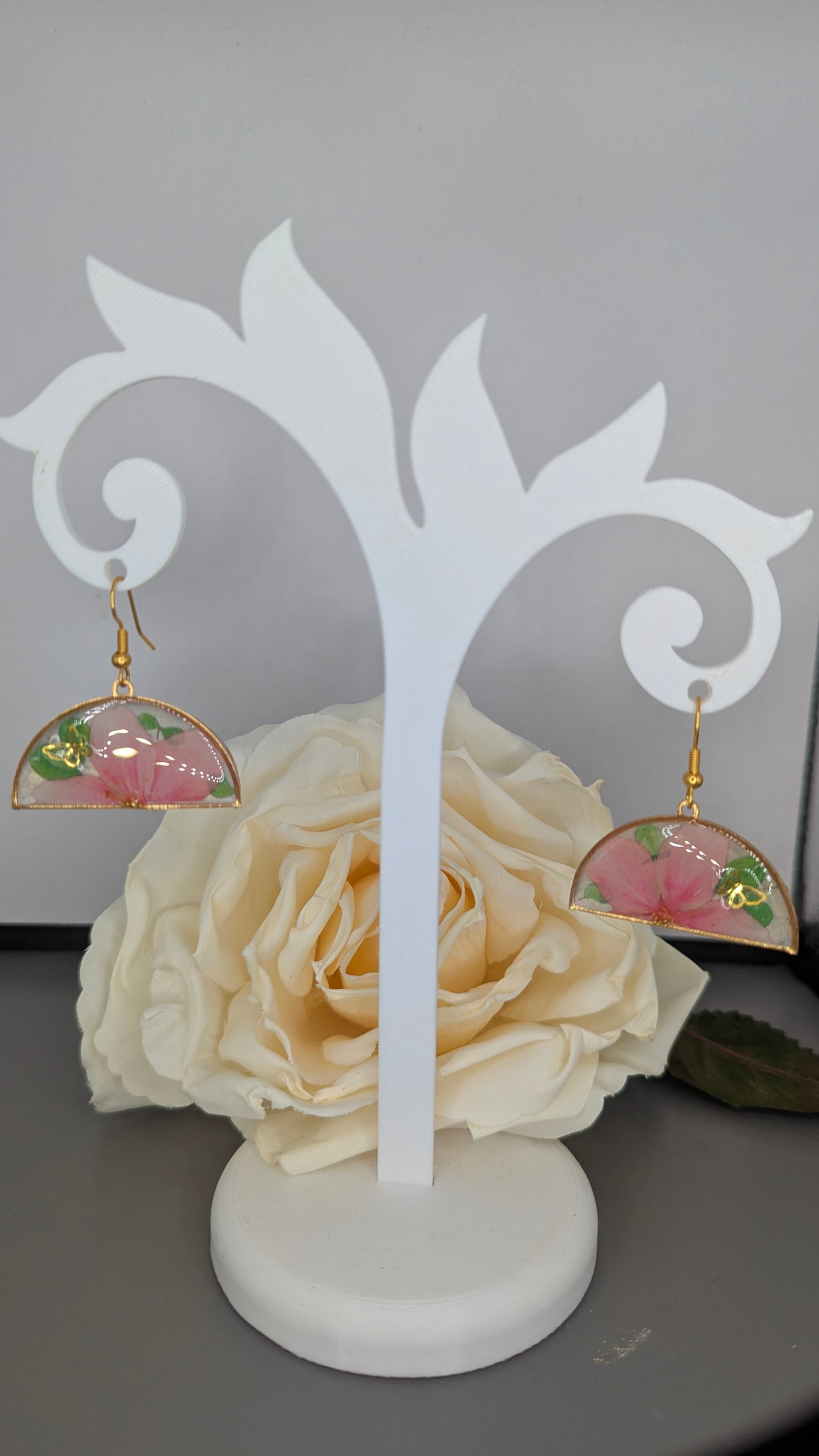 Jardin Secret, Boucles d'oreilles en résine artisanale