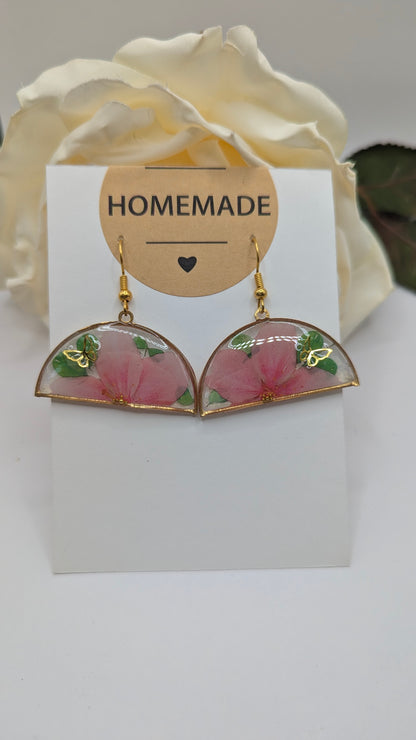Jardin Secret, Boucles d'oreilles en résine artisanale
