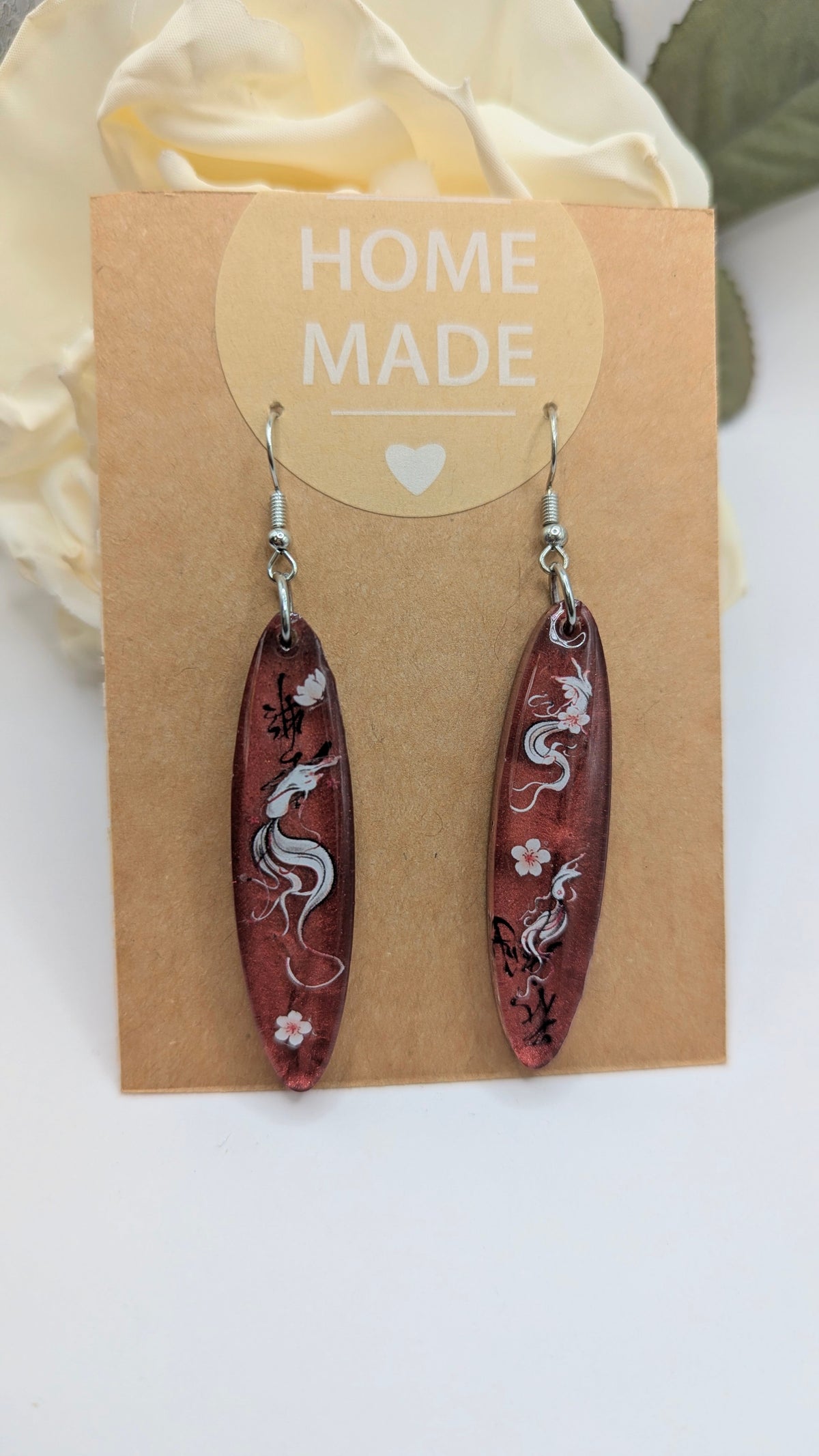 Boucles d’oreilles Dragon rouge – Inspiration asiatique