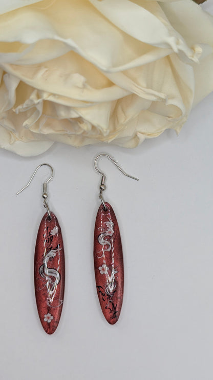 Boucles d’oreilles Dragon rouge – Inspiration asiatique
