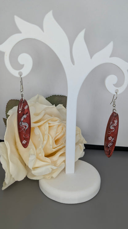 Boucles d’oreilles Dragon rouge – Inspiration asiatique