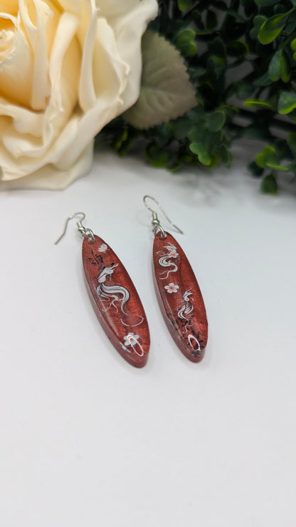 Boucles d’oreilles Dragon rouge – Inspiration asiatique