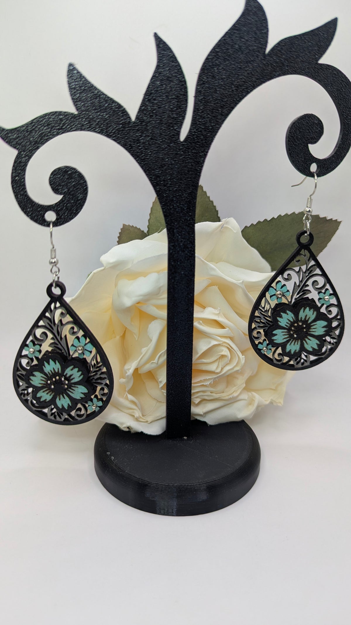 Boucles d’oreilles Floraison turquoise