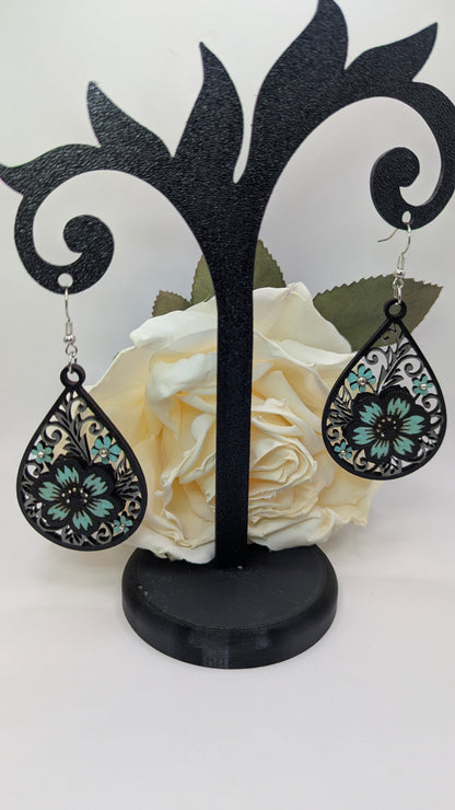 Boucles d’oreilles Floraison turquoise