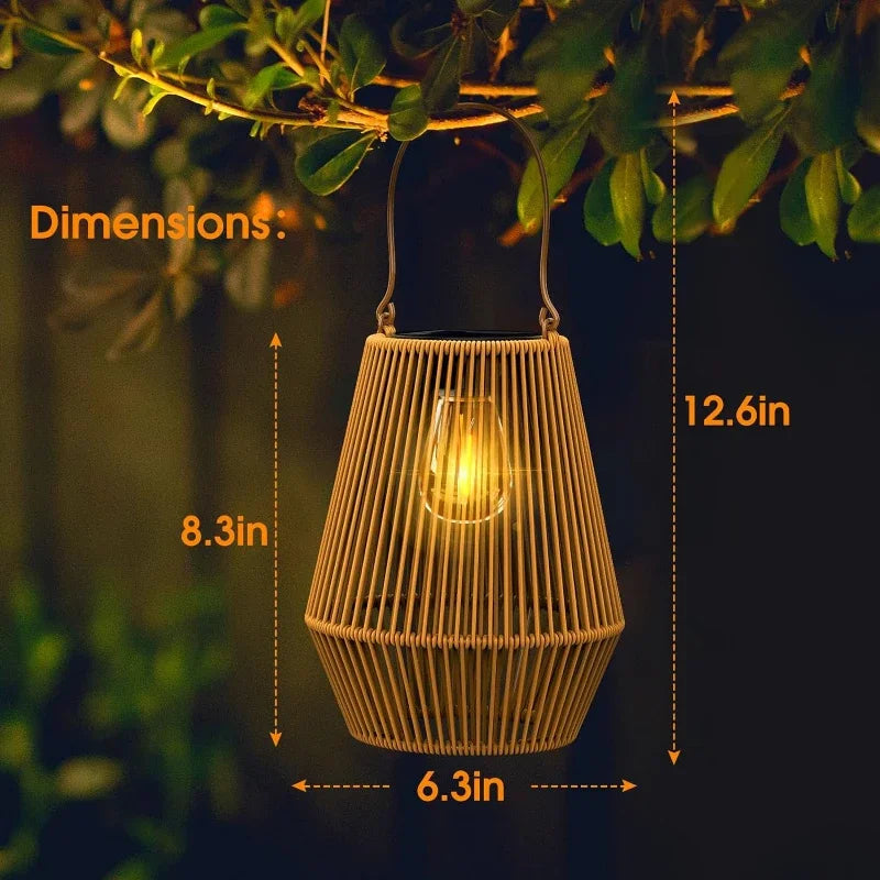 1PCS/2PCS Solar Lights,Outdoor Hand Woven Solar Tungsten Filament Lanterns,Suitable for Garden,Courtyard,Villa Landscape Lights