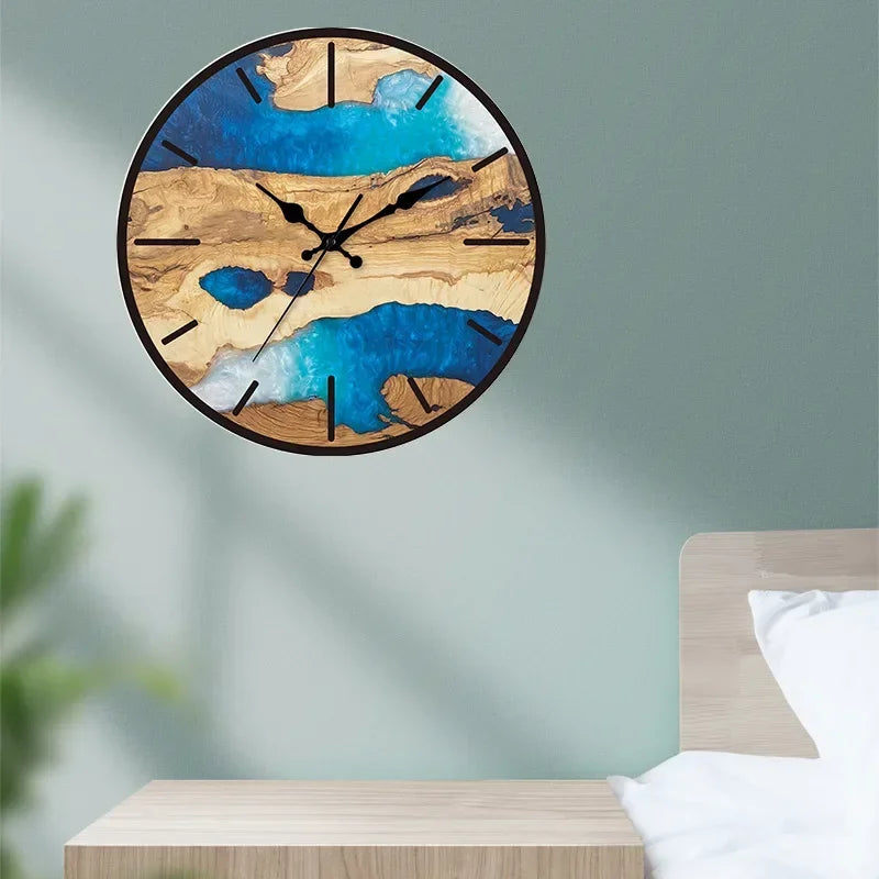 New Transparent Acrylic Wood Grain Wall Clock High Quality Luxury Wall Decoration Clocks for Living Room Bedroom Office Home