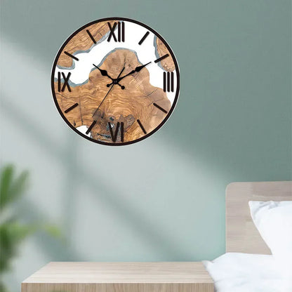 New Transparent Acrylic Wood Grain Wall Clock High Quality Luxury Wall Decoration Clocks for Living Room Bedroom Office Home