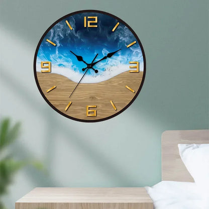 New Transparent Acrylic Wood Grain Wall Clock High Quality Luxury Wall Decoration Clocks for Living Room Bedroom Office Home