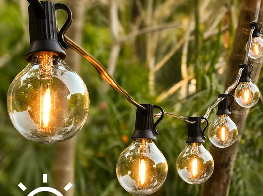 30M LED Fairy String Light Outdoor Birthday Party Light String G40 Patio Garden Light Clear Vintage Bulb Chain for Wedding Decor
